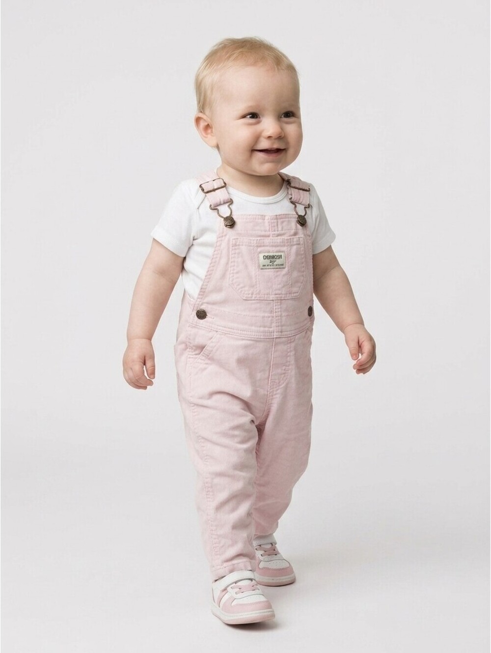 Light Pink Oshkosh B'Gosh Vestbak Overalls 12 Mo Pink Pocket Farm Hip Pockets